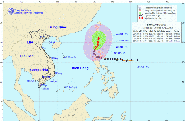 Tin về cơn bão Koppu
